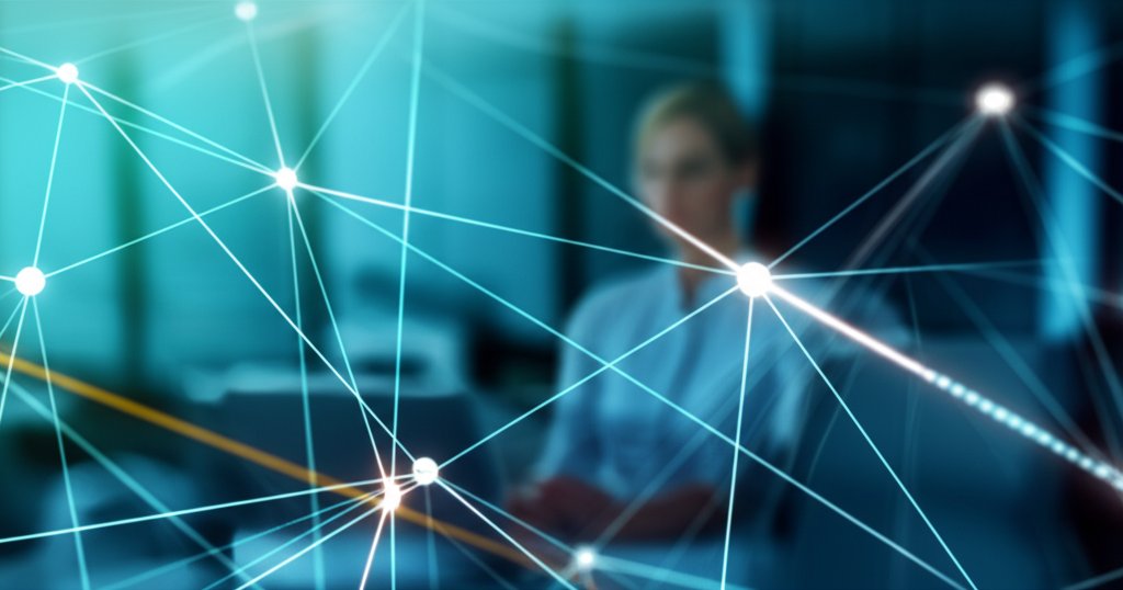 Intricate glowing data streams and nodes represent granular Zero Trust Authentication verification. A professional observe...