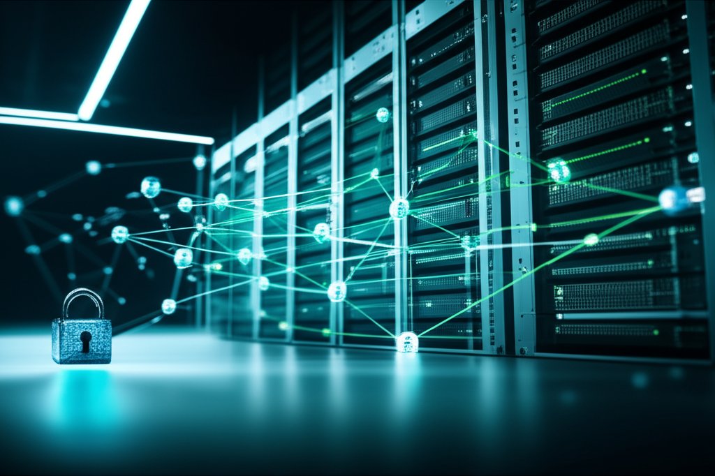 Outdated padlock contrasting a layered Zero Trust network with glowing blue/green authentication nodes and data pathways.